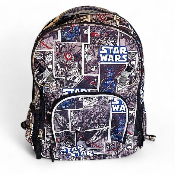 STAR WARS Back Pack Black & White Cartoon Funny Pages POTTERY BARN KIDS NWOT - Picture 16 of 16